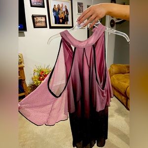 Barely used bare shoulder top with flowy sleeves & Sparkle embellishments